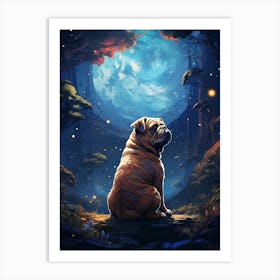 Bulldog In The Forest Art Print