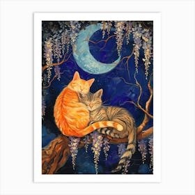 Cats On A Tree Art Print