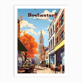 Rochester Kent England Autumn Travel Art Illustration Art Print