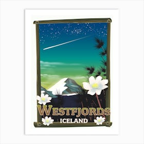 Westfords Iceland Travel poster Art Print
