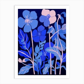 Blue Flower Illustration Wild Pansy 3 Art Print