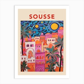 Sousse Tunisia 4 Fauvist Travel Poster Art Print