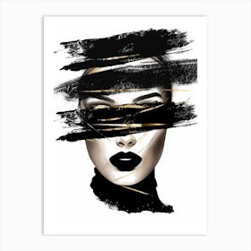 Black And White Portrait Of A Woman 3 Art Print