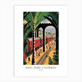 El Ferdan Railway Bridge Egypt Colourful 4 Travel Poster Art Print