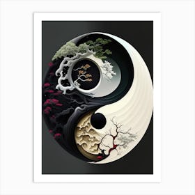 Repeat 5, Yin and Yang Illustration Art Print