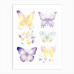 Watercolor Butterflies 4 Art Print