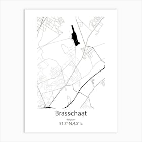 Brasschaat,Belgium Minimalist Map Art Print