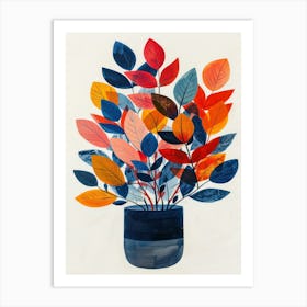 Leaves In A Vase Art Print