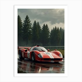 Sports red car Art Print