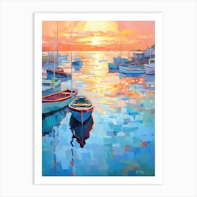 Sunset Boats 1 Art Print