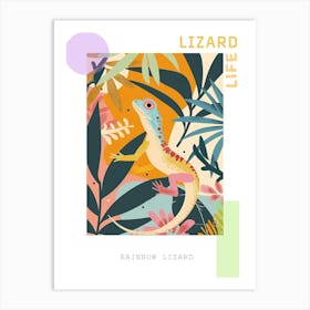 Colourful Rainbow Lizard Modern Abstract Illustration 4 Poster Art Print