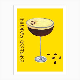 Espresso Martini Yellow Art Print
