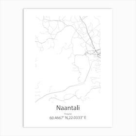 Naantali,Finland Minimalist Map Art Print