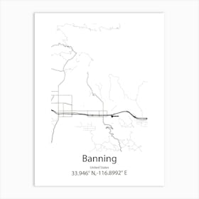 Banning,United States Minimalist Map 1 Art Print