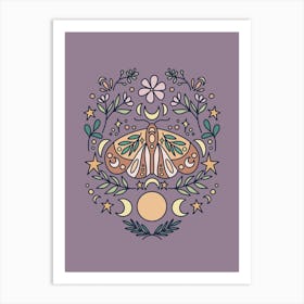 Magical Moon Moth | Eggplant Art Print