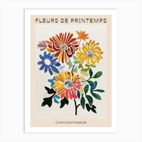 Spring Floral French Poster  Chrysanthemum 3 Art Print