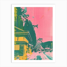 Shirakawago Japan Duotone Silkscreen 4 Art Print