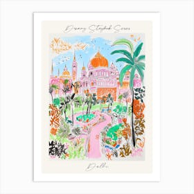 Poster Of Delhi, Dreamy Storybook Illustration 4 Art Print