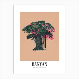 Banyan Tree Colourful Illustration 1 Poster Art Print