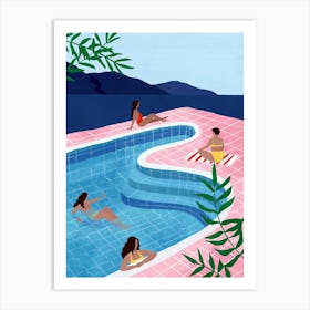 Pool Ladies Art Print