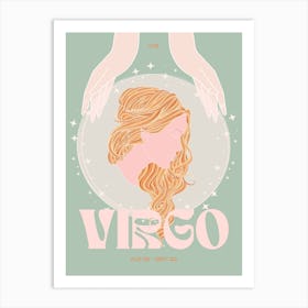 Green Zodiac Virgo Art Print