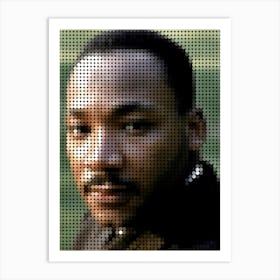 Martin Luther King Jr In Style Dots Art Print