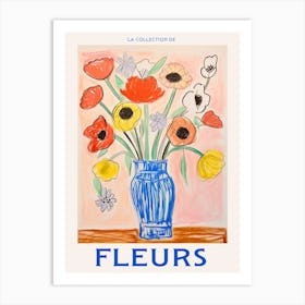 French Flower Poster Poppy Art Print