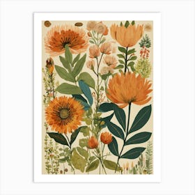 Orange Flowers Art Print