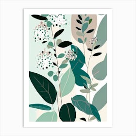 Mountain Mint Wildflower Modern Muted Colours 1 Art Print