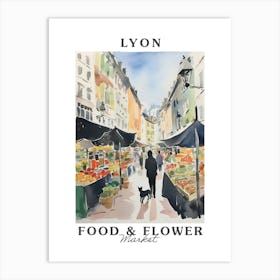 Food Market With Cats In Lyon 3 Poster Art Print