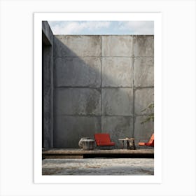 Aged Concrete Texture Brickwork Pattern Reminiscent Of Retro Designs Weather Beaten Appearance C (6) Art Print