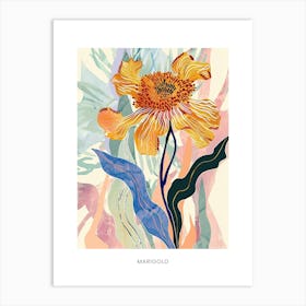 Colourful Flower Illustration Poster Marigold 2 Art Print