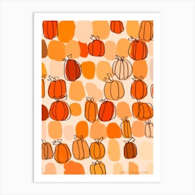 Paint Splotch Pumpkins Art Print