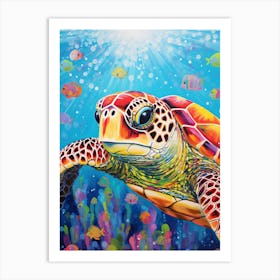 Pop Art Sea Turtle 2 Art Print
