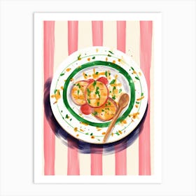 A Plate Of Squash, Top View Food Illustration 1 Art Print