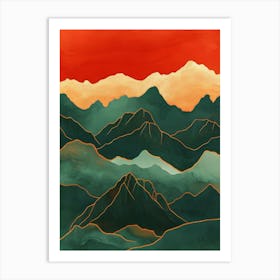 Teal And Orange Landscape 3 Poster