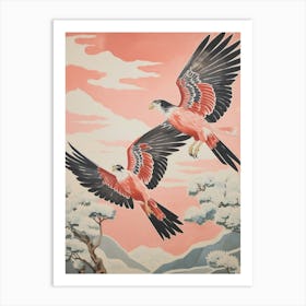 Vintage Japanese Inspired Bird Print Hawk 1 Art Print