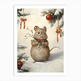 Christmas Mouse Art Print