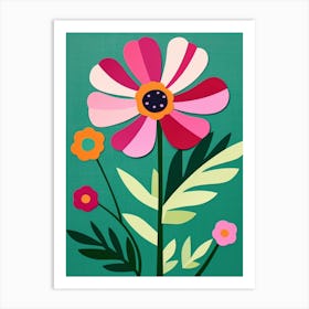 Cut Out Style Flower Art Cosmos 3 Art Print