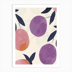 Plum Close Up Illustration 2 Art Print