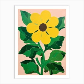 Cut Out Style Flower Art Sunflower 3 Art Print