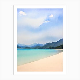 Cenang Beach, Langkawi Island, Malaysia Watercolour Art Print