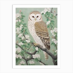 Ohara Koson Inspired Bird Painting Owl 3 Art Print