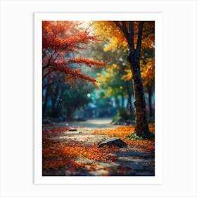 Autumn Trees In The Park Art Print