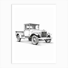 Ford Model T Line Drawing 3 Art Print