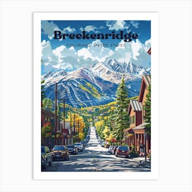 Breckenridge Colorado Rocky Mountains Digital Travel Art Art Print