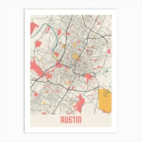 Austin Map Poster Art Print