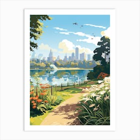 Royal Botanic Garden Melbourne Australia 3 Illustration Art Print