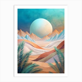 A Peaceful Abstract Desert Scene Featuring Muted 1 1 Art Print