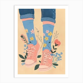 Pink Shoes And Wild Flowers 6 Art Print